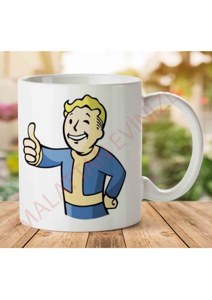 1-1708 Fallout 4 Vault Boy Iki Tarafı Baskılı Kupa Bardak