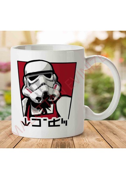 1-2057 Star Wars Kfc Storm Trooper Colonel Iki Tarafı Baskılı Kupa Bardak