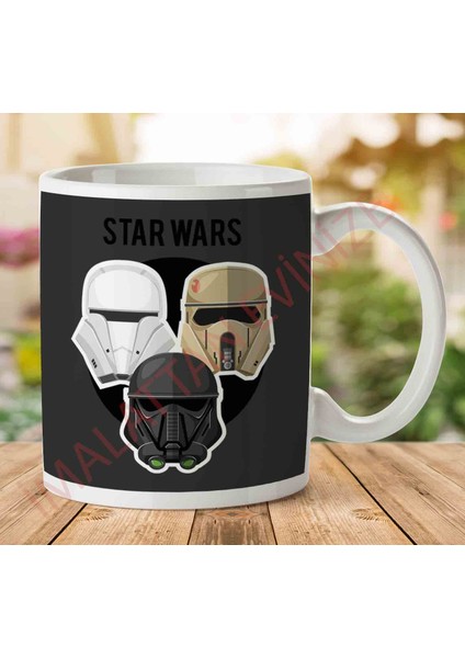 1-2077 Star Wars Trooper Trio Rogue One Iki Tarafı Baskılı Kupa Bardak