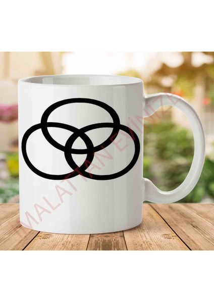 1-1125 LED Zeppelin Rings Iki Tarafı Baskılı Kupa Bardak