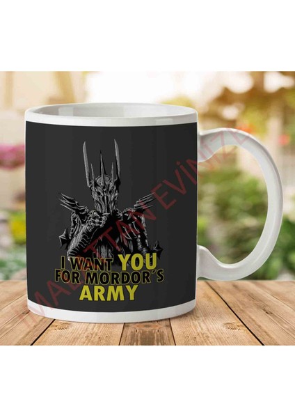 1-1528 Lord Of The Rings Mordor's Army Iki Tarafı Baskılı Kupa Bardak