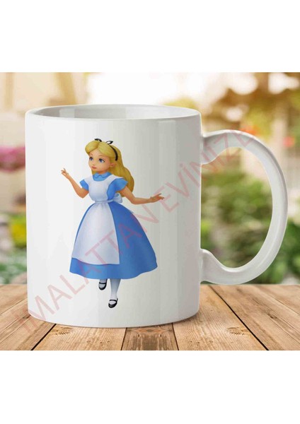 1-1676 Alice 1 Iki Tarafı Baskılı Kupa Bardak