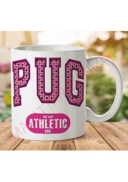 1-1169 Pug - Athletıc Iki Tarafı Baskılı Kupa Bardak