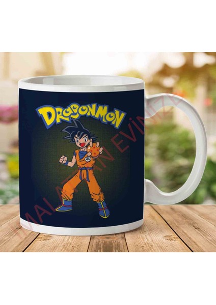 1-1357 Dragon Ball And Pokemon Mashup Iki Tarafı Baskılı Kupa Bardak