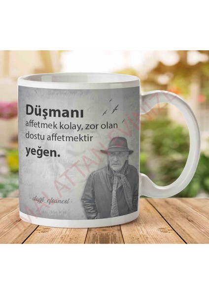 A2669 Tuncel Kurtiz Düşmanı Affetmek Iki Tarafı Baskılı Kupa Bardak
