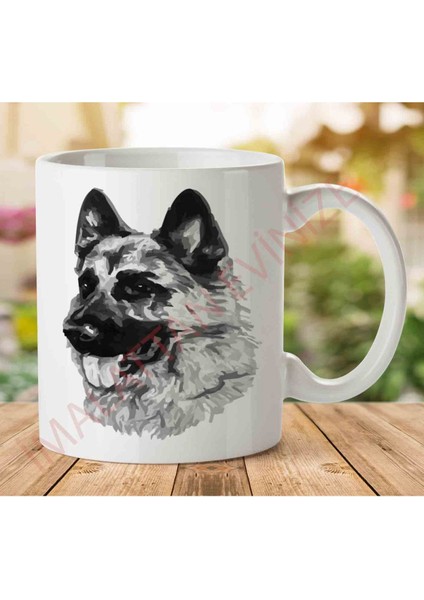 1-920 Alman Kurdu Iki Tarafı Baskılı Kupa Bardak