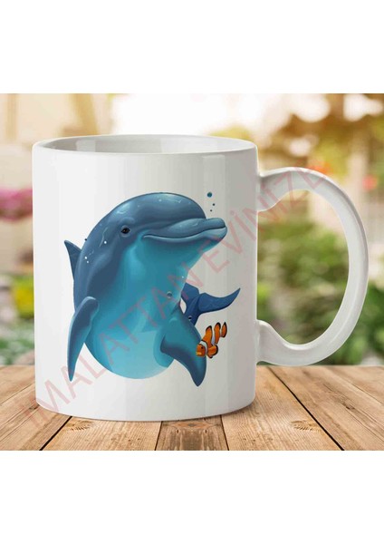 Dolphin-Png-Image Iki Tarafı Baskılı Kupa Bardak