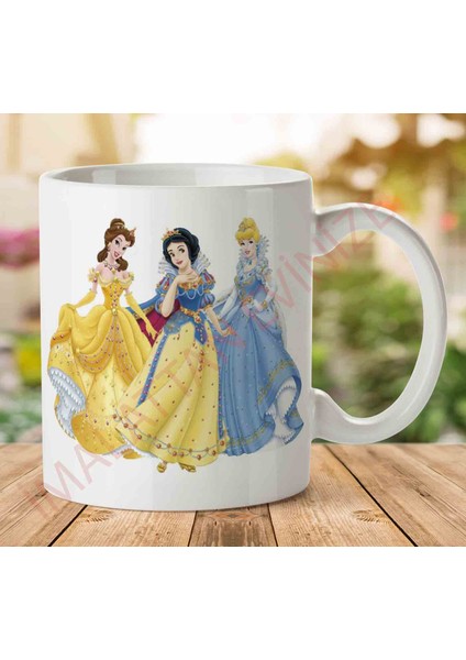 Disney-Princesses-Png-Image Iki Tarafı Baskılı Kupa Bardak