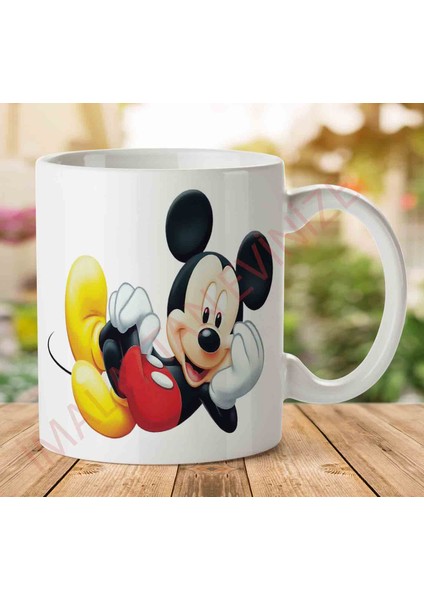 Smiling-Mickey-Mouse-Png Iki Tarafı Baskılı Kupa Bardak