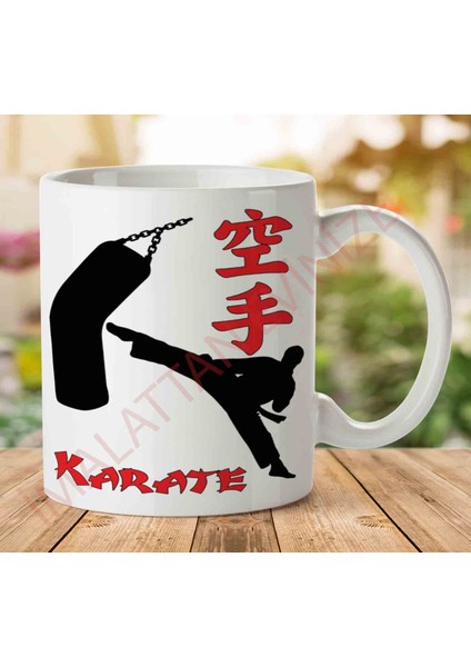Karate Hareket Iki Tarafı Baskılı Kupa Bardak