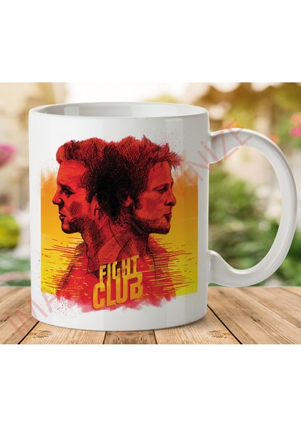 1-154 Fıght Club (Dövüş Kulubu) Iki Tarafı Baskılı Kupa Bardak