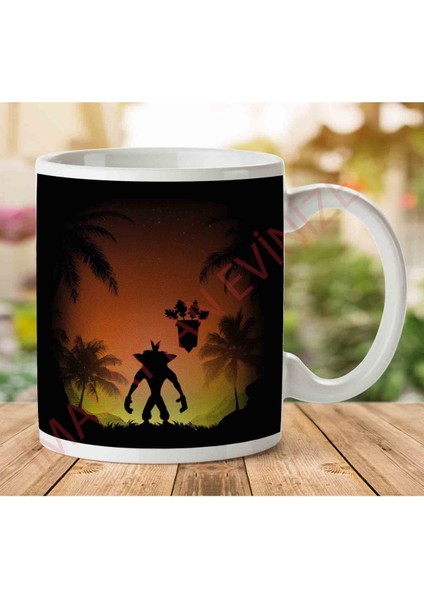 1-1298 Crash Bandicoot Protector Of The Island Iki Tarafı Baskılı Kupa Bardak
