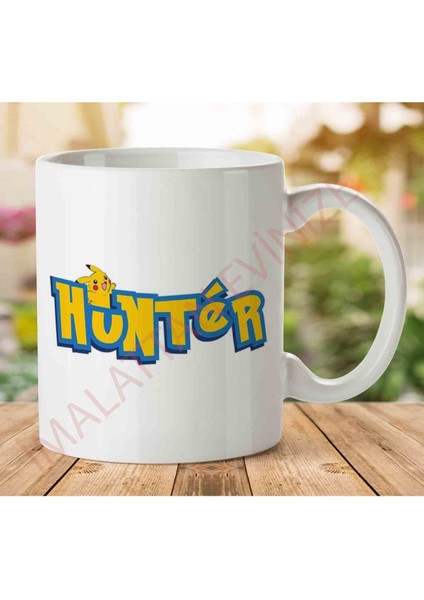 1-1738 Pokemon Hunter Iki Tarafı Baskılı Kupa Bardak