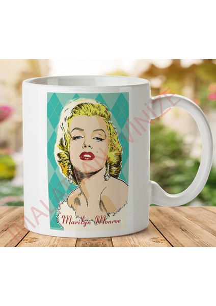 1-307 Marilyn Monroe Beyaz Iki Tarafı Baskılı Kupa Bardak
