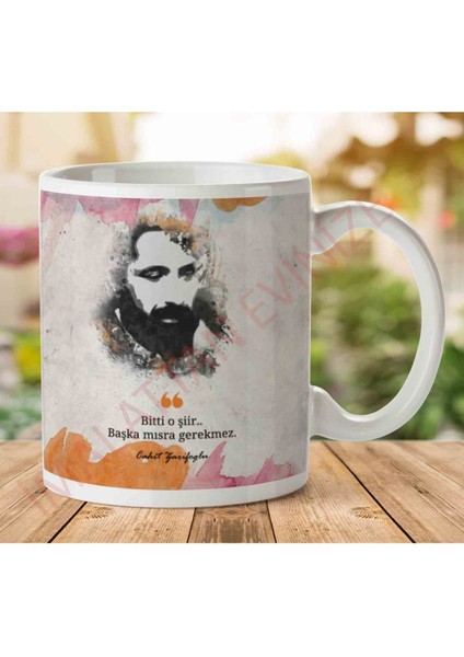 Cahit Zarifoğlu Bitti O Şiir Iki Tarafı Baskılı Kupa Bardak