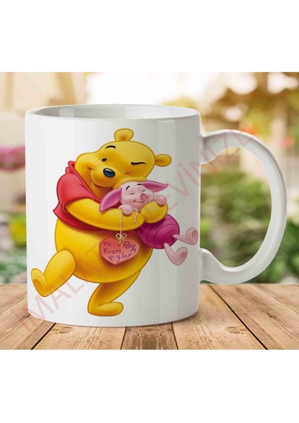 Winnie-The-Pooh-Png Iki Tarafı Baskılı Kupa Bardak