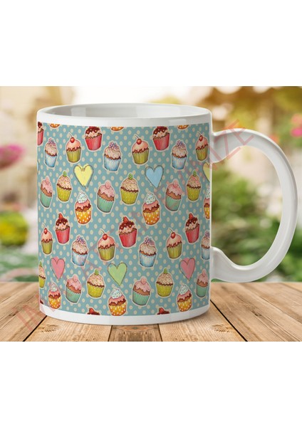 1-266 Kek Iki Tarafı Baskılı Kupa Bardak