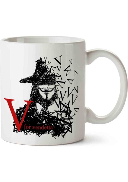 V For Vandetta 2 Iki Tarafı Baskılı Kupa Bardak