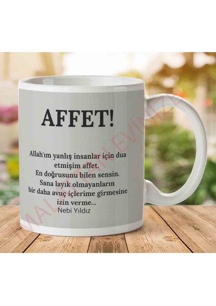 A2779 Nebi Yıldız Affet Iki Tarafı Baskılı Kupa Bardak