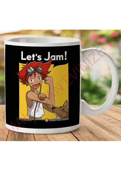 Edward Cowboy Bebop'la Sıkışmak Iki Tarafı Baskılı Kupa Bardak