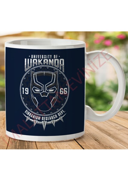 Wakanda Üniversitesi Kara Panter Iki Tarafı Baskılı Kupa Bardak