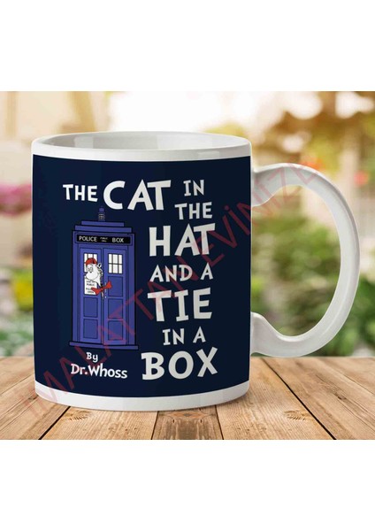 1-2177 The Cat In The Hat And Tie In A Box Doctor Who Iki Tarafı Baskılı Kupa Bardak