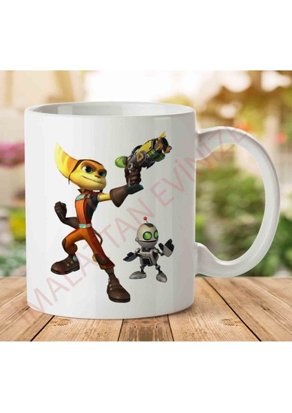 A2536 Ratchet Clank Iki Tarafı Baskılı Kupa Bardak