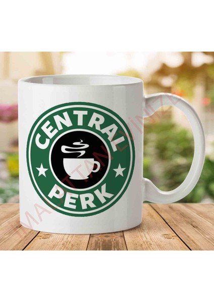 1-1407 Friends Central Perk Starbucks Logo Iki Tarafı Baskılı Kupa Bardak