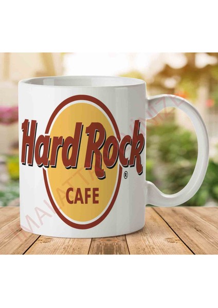 1-1023 Hard Rock Cafe Iki Tarafı Baskılı Kupa Bardak
