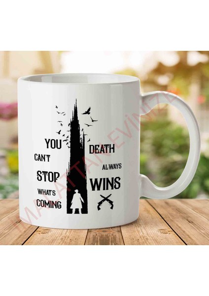 1-2180 The Dark Tower Gunslinger Death Always Wins Black Iki Tarafı Baskılı Kupa Bardak
