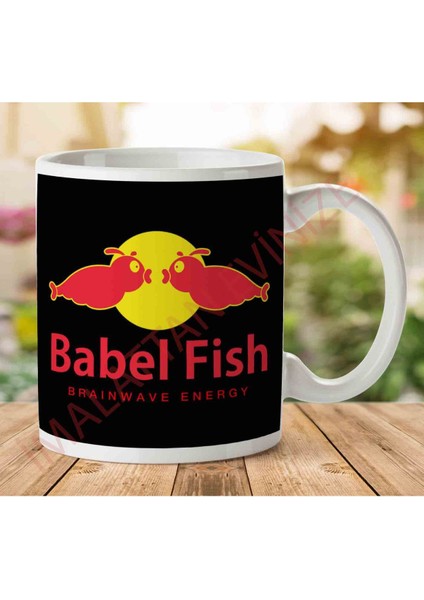 1-1279 Babel Fish Brainwave Energy Iki Tarafı Baskılı Kupa Bardak