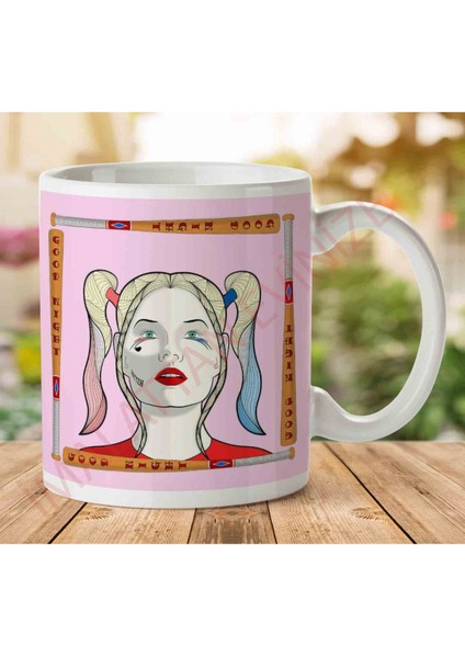 1-1440 Harley Quinn Good Night Suicide Squad Iki Tarafı Baskılı Kupa Bardak