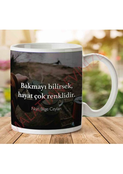 A2796 Nuri Blge Ceylan Hayat Çok Renkli Iki Tarafı Baskılı Kupa Bardak