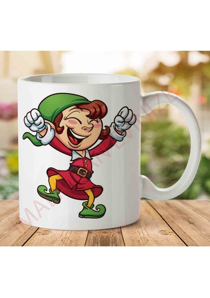 Elf-Free-Png-Image Iki Tarafı Baskılı Kupa Bardak
