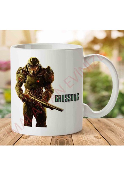 A2373 Doom Oyun Iki Tarafı Baskılı Kupa Bardak