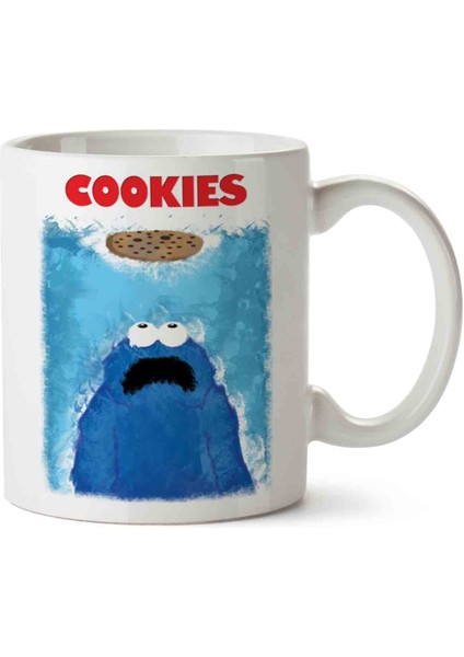 Cookies Kurabiye Canavarı Iki Tarafı Baskılı Kupa Bardak