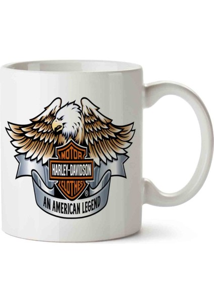 Motor Harley Davidson An American Legend Iki Tarafı Baskılı Kupa Bardak