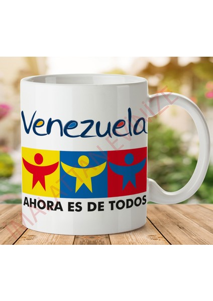 1-481 Venezuela Adora Es De Todes Iki Tarafı Baskılı Kupa Bardak