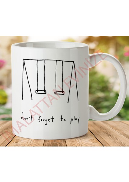 1-358 Oyun Oynamayı Unutma Iki Tarafı Baskılı Kupa Bardak