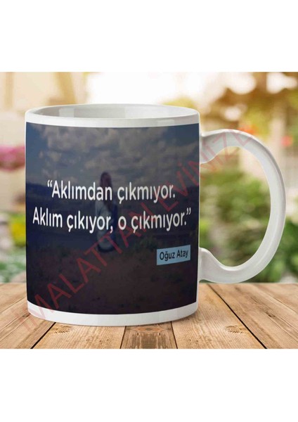 A2811 Oğuz Atay O Çıkmıyor Iki Tarafı Baskılı Kupa Bardak