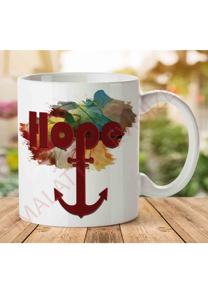 1-1064 Hope Çapa Iki Tarafı Baskılı Kupa Bardak