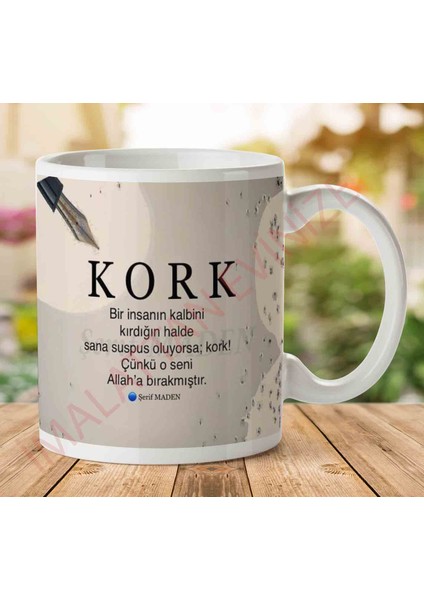 Şerif Maden Kork Iki Tarafı Baskılı Kupa Bardak