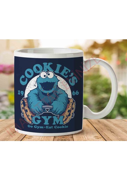 Cookies Gym Kurabiye Canavarı Vücut Iki Tarafı Baskılı Kupa Bardak