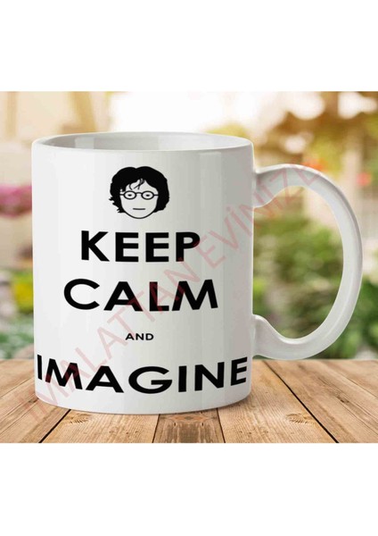 1-1095 Keep Calm - John Lennon Iki Tarafı Baskılı Kupa Bardak