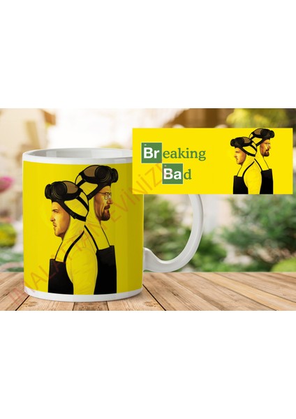 1-603 Breakıng Bad Iki Tarafı Baskılı Kupa Bardak