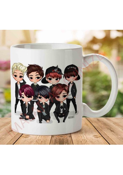 Bts Karakterler Anime Iki Tarafı Baskılı Kupa Bardak