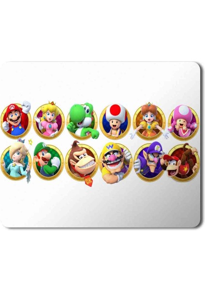 Mario Party Star Rush Karakterler Baskılı Mouse Pad Mousepad