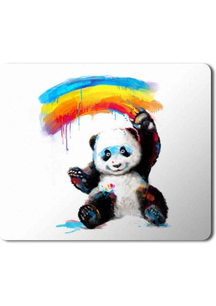 Panda Gökkuşağı Baskılı Mouse Pad Mousepad