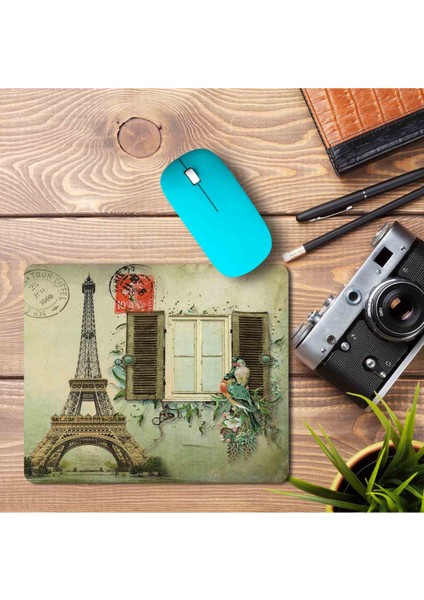 Paris Eyfel Vintage Pul Baskılı Mouse Pad Mousepad