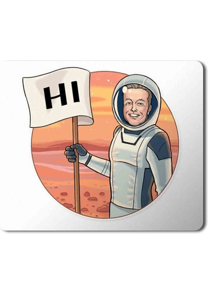 Elon Musk Telegram Astronot Baskılı Mouse Pad Mousepad